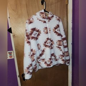 Aztec Fleece Quarter Zip Pullover Hoodie